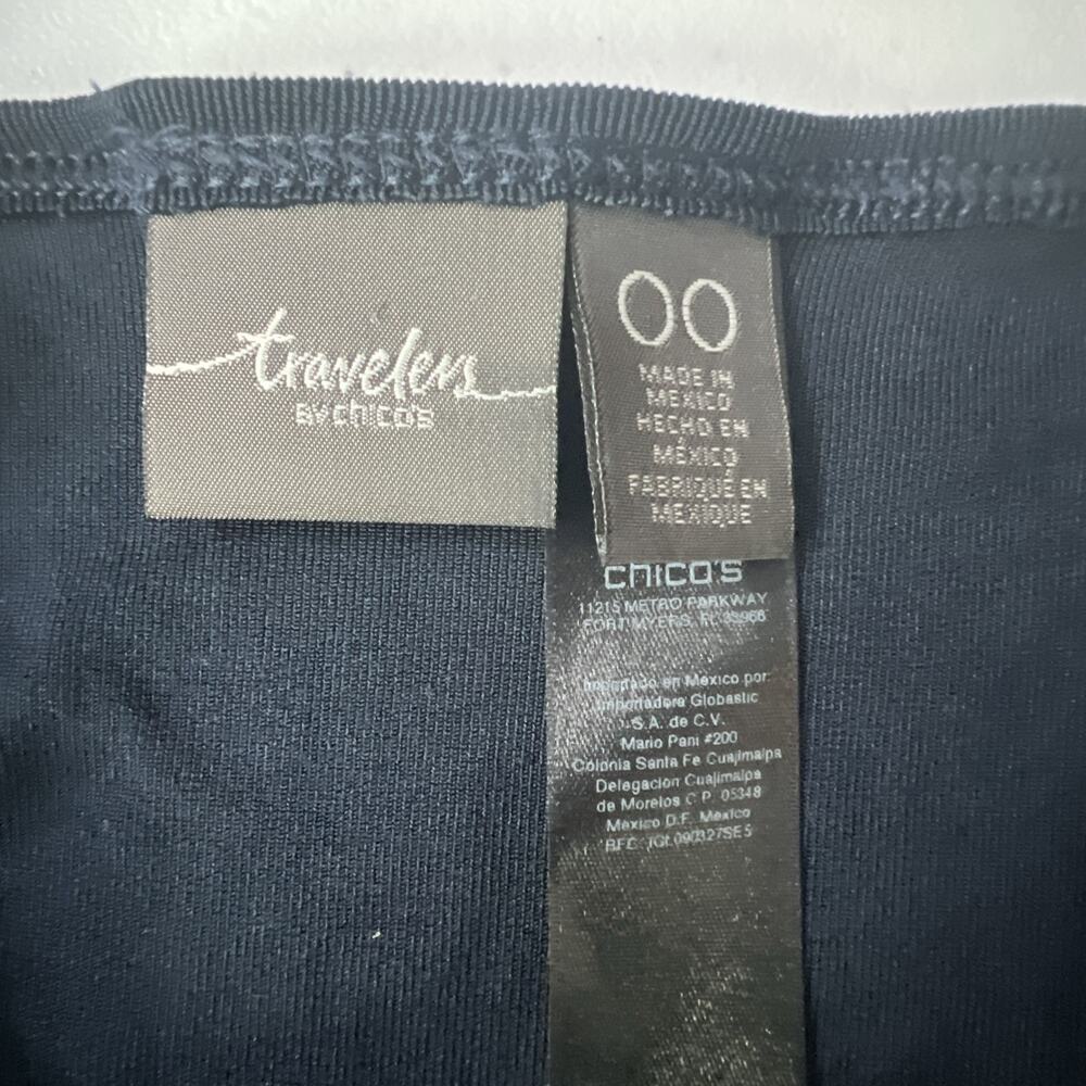 Chico’s size 00 2 XS chicos Zenergy dress knee Knit Traveler Navy open sleeves - Picture 6 of 10